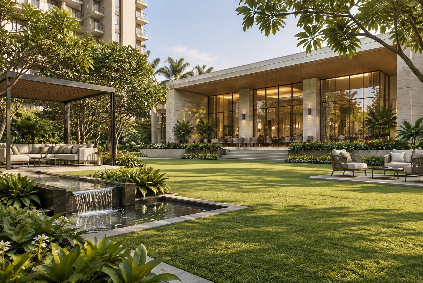 Architectural impression of a landscaped residential garden